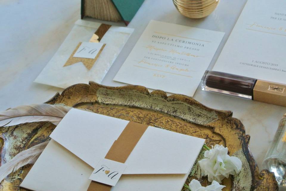 Gold elegant stationery