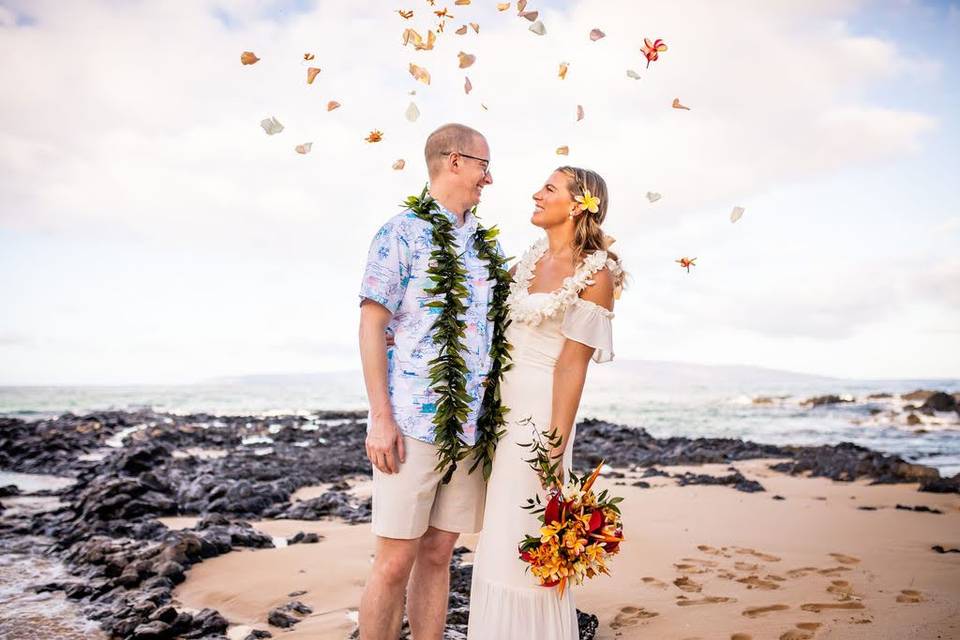 Petal Toss Beach Wedding