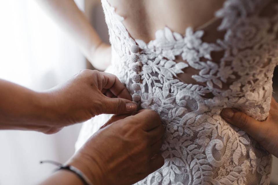 Bride getting ready