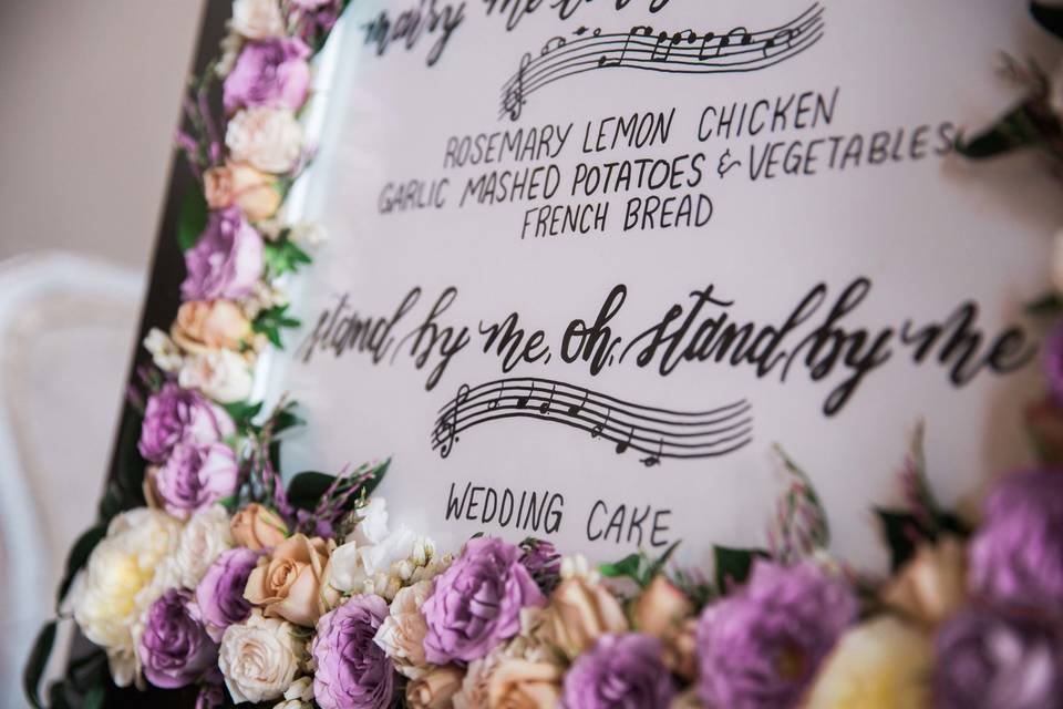 Wedding calligraphy signage