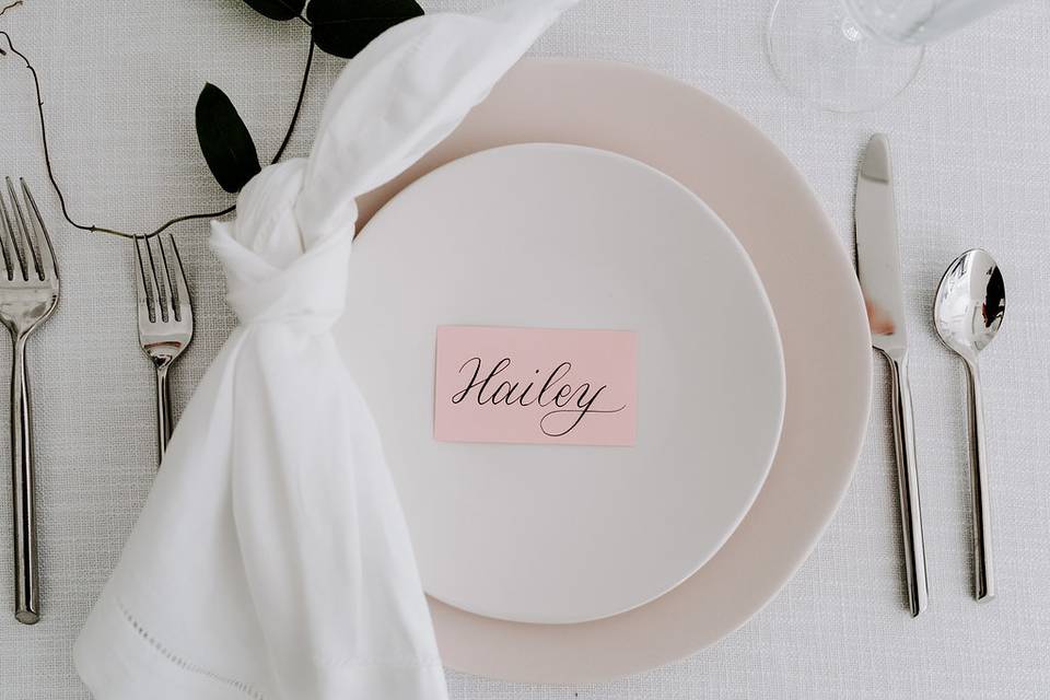 Place card calligraphy