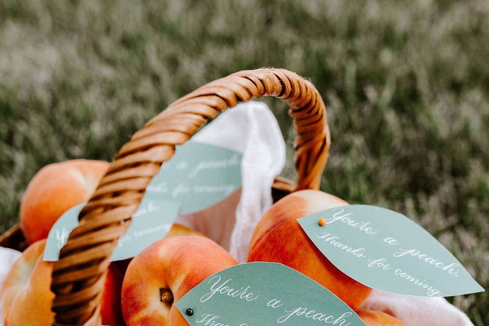 Wedding favor calligraphy