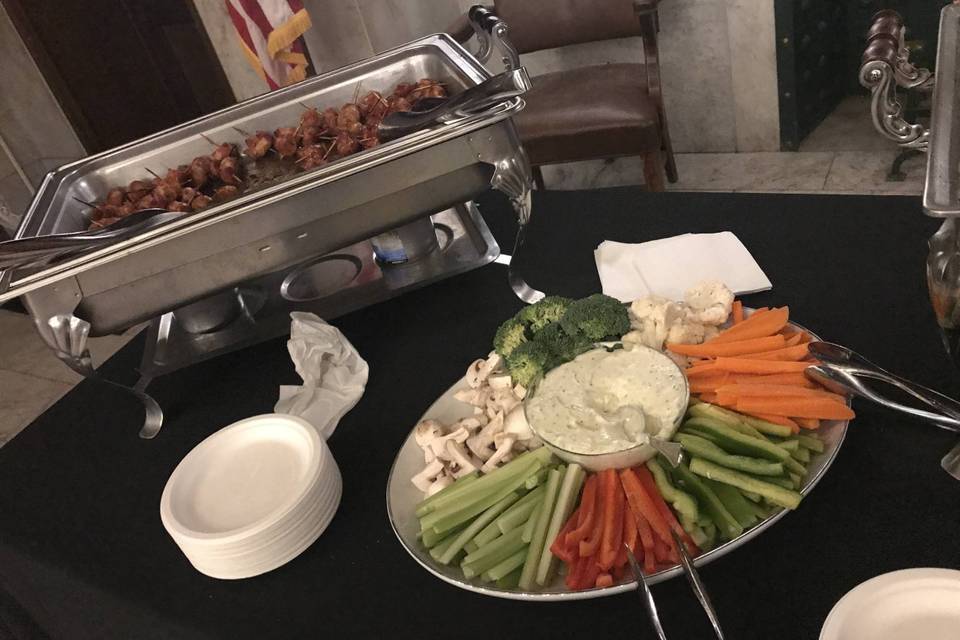 Veggies Display and Appetizers