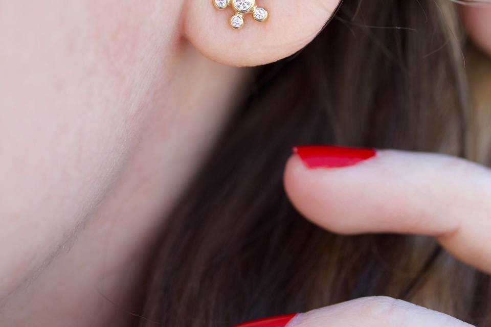 Diamond Burst Stud Earrings