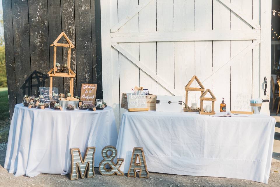 Rustic Welcome Table