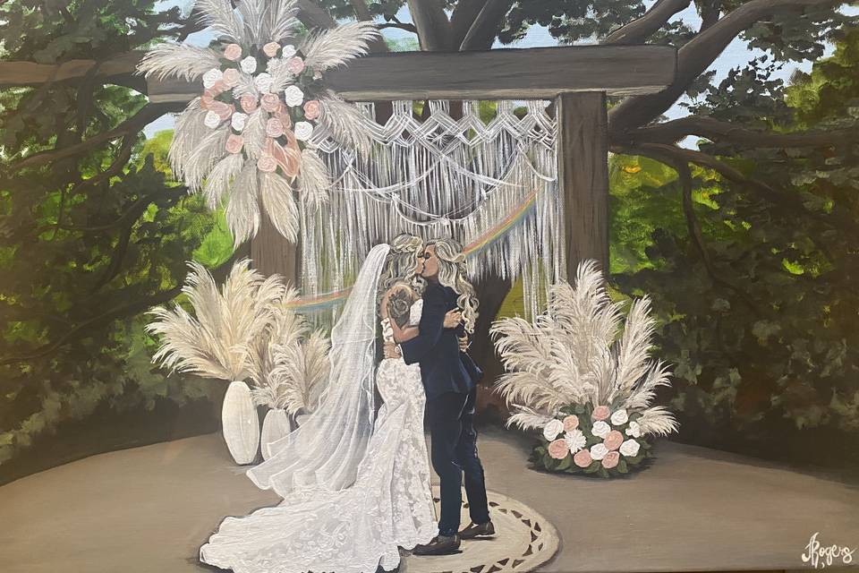 Romantic wedding painting