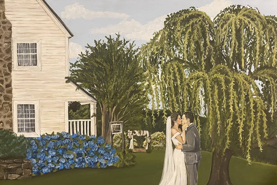 Couple at venue in painting