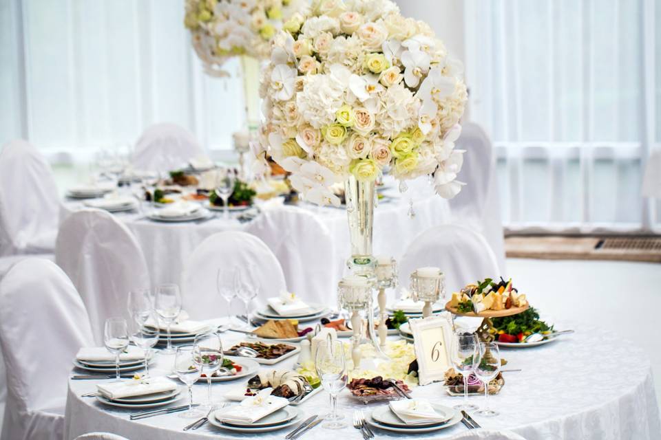 tall white centerpieces