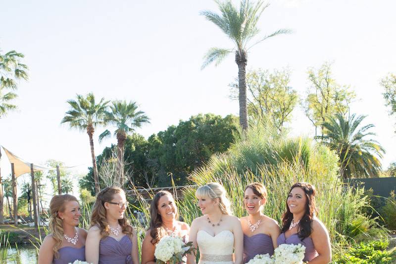 Bride and bridesmaids