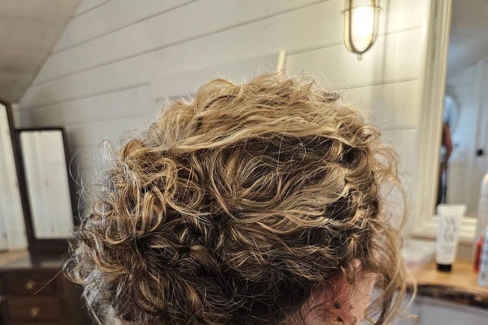 Natural curl updo