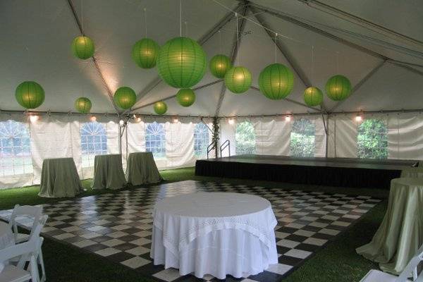 40' x 100' Frame Tent with Dance Floor and Stage