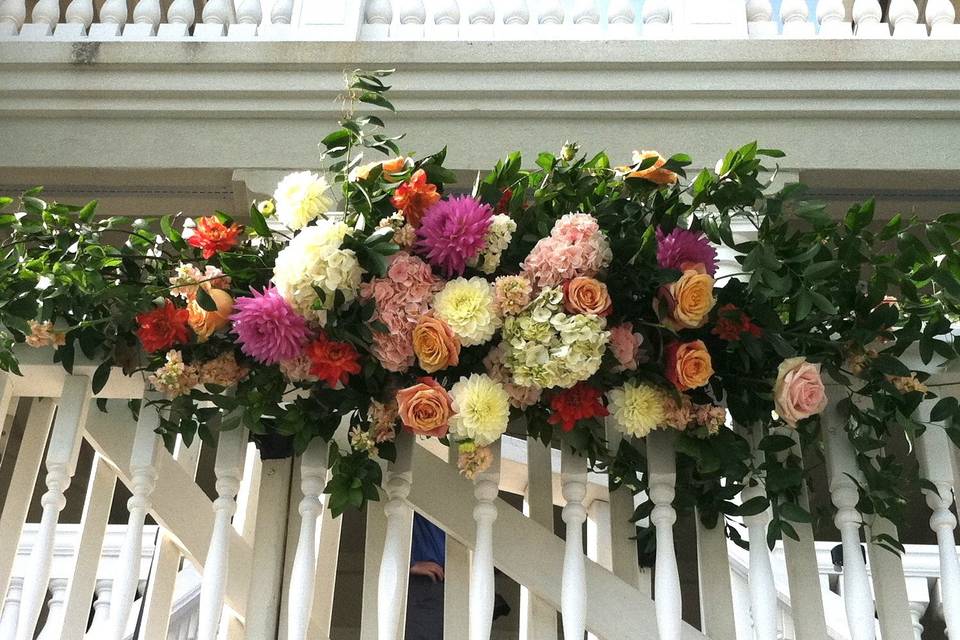 Flowers by the balcony