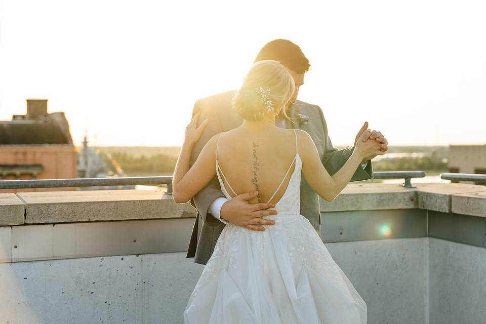 Rooftop sunset photo