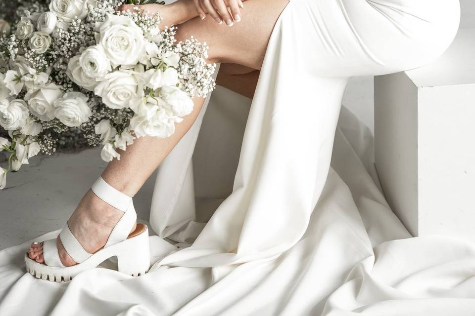 Bride with bouquet