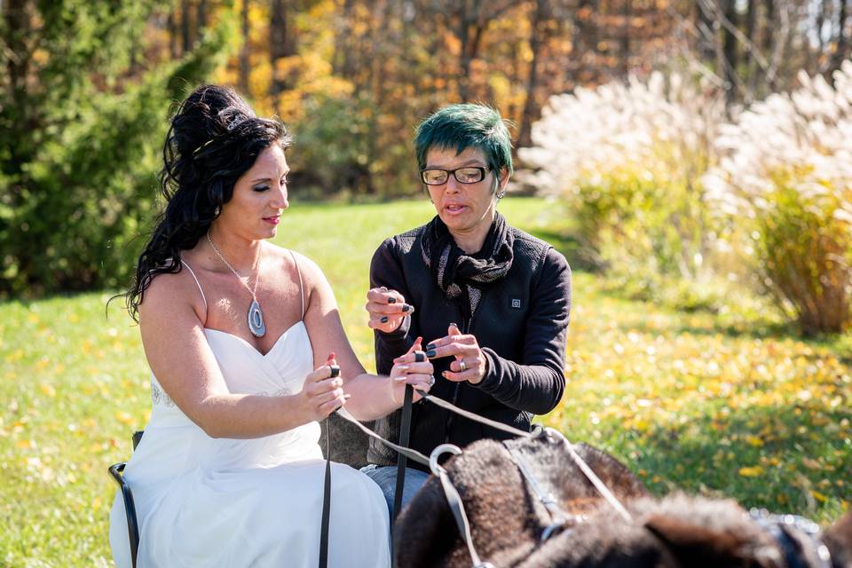 Bride learning how to drive!