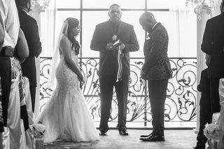 Ceremony shot in black and white