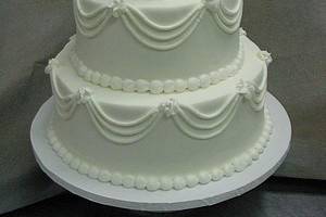 A simple white cake.  Classic and elegant.