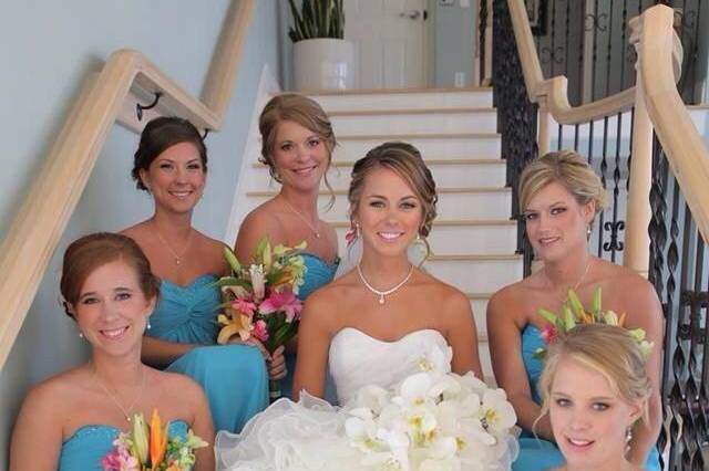 The bride and bridesmaids