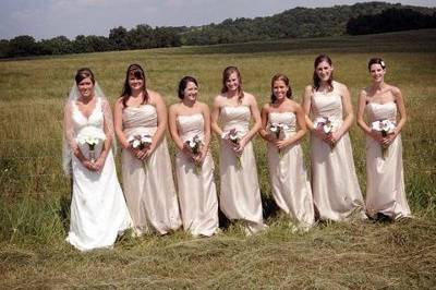 The bride with bridesmaids