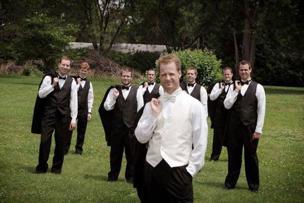 The groom with groomsmen