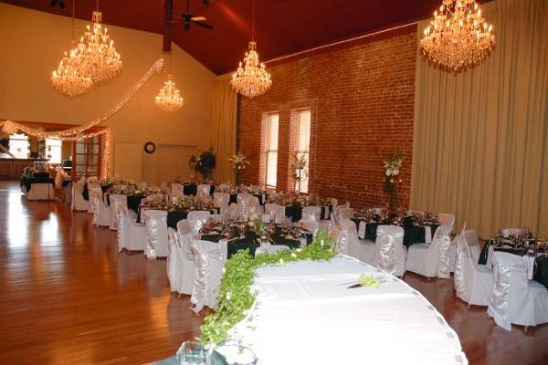 The Ballroom...cake table, waiting for the cake.