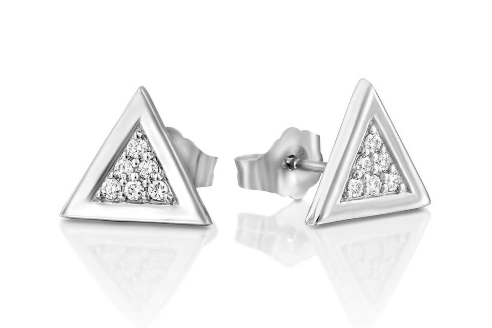 Triangle pave diamond earrings