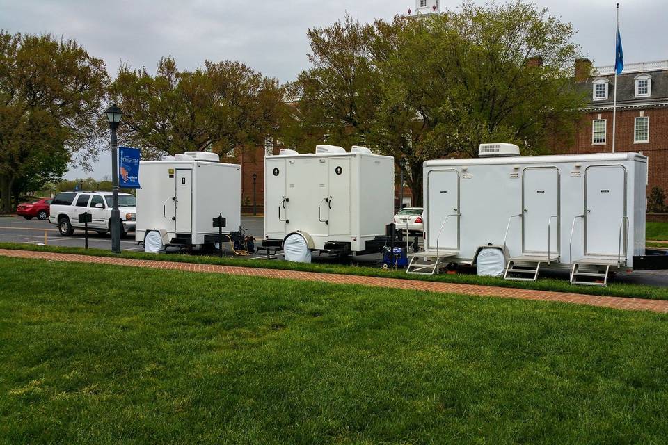 Setup of three trailers