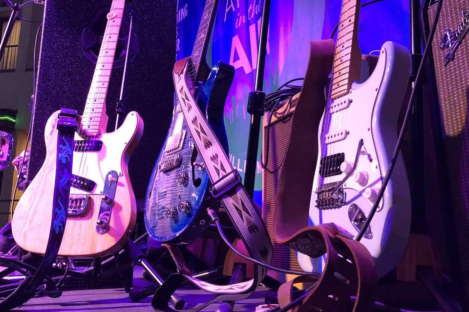Guitars lined up