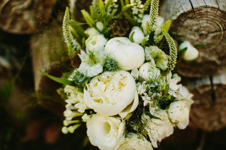 Wedding Bouquet Peonies and field flowers